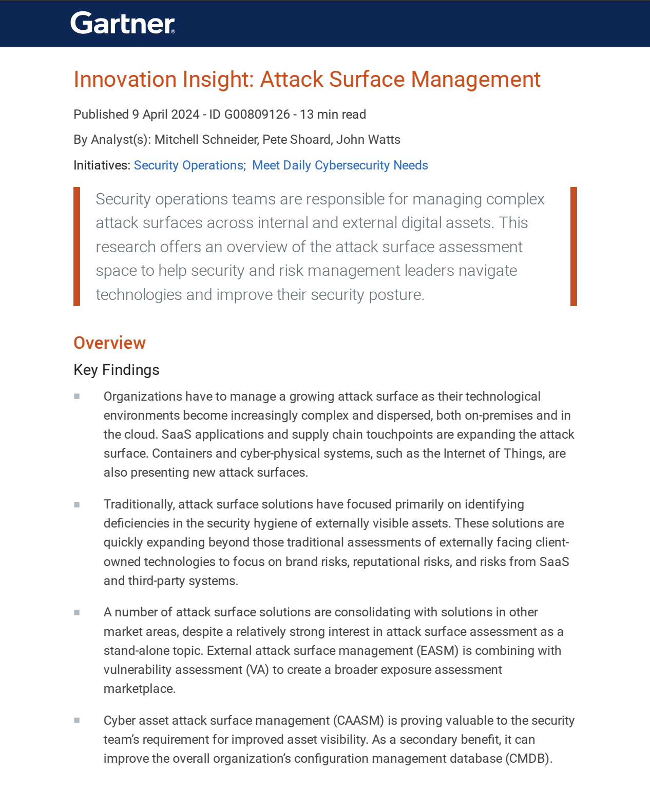 Gartner Innovation Insight ASM Cover