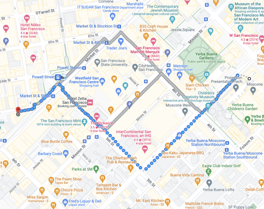 Map-Moscone to Line